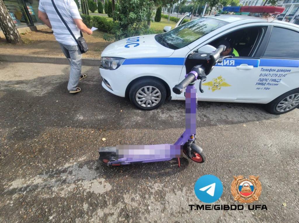 Иномарка сбила подростка на самокате в Уфе