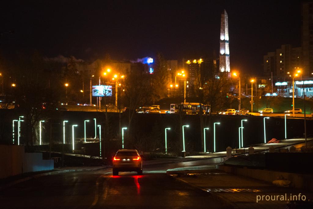 Фоторепортаж Proural: новая уфимская набережная в ночной иллюминации