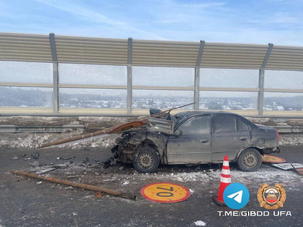 26-летний водитель иномарки устроил жесткое ДТП на Восточном выезде в Уфе
