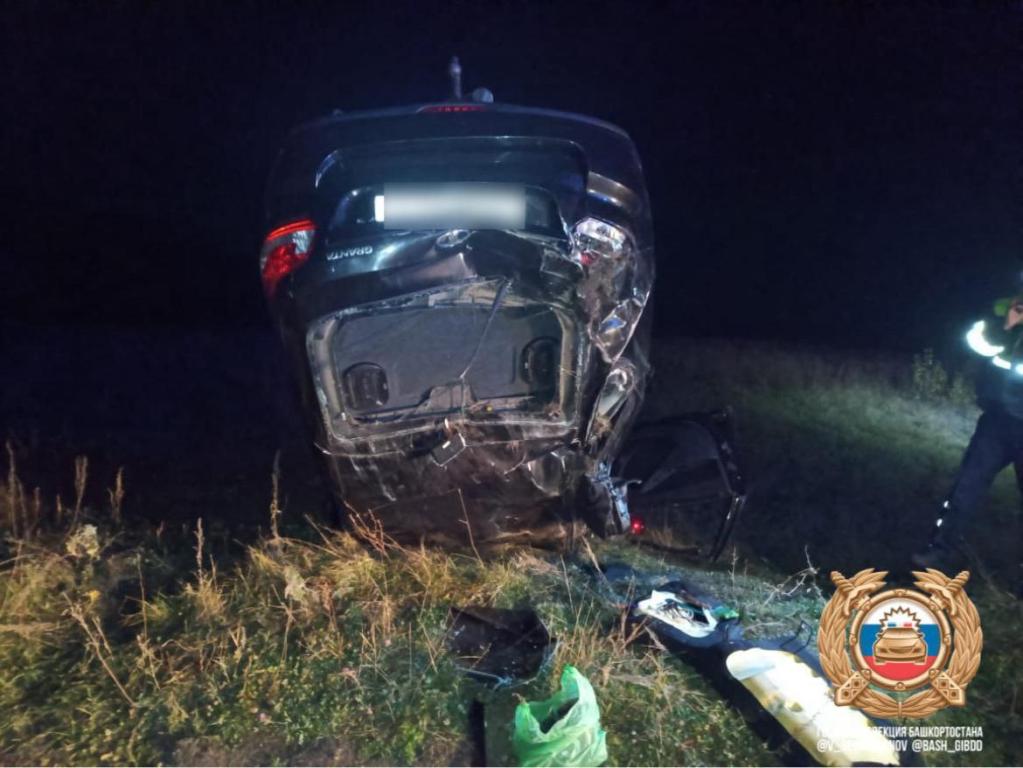 Водитель погиб в перевернувшейся «Ладе» в Башкирии