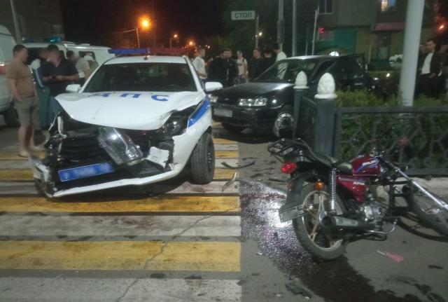 В Башкирии машина ДПС попала в аварию во время погони за мопедом