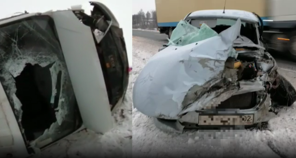 На трассе под Иглино лоб в лоб столкнулись «Газель» и легковушка