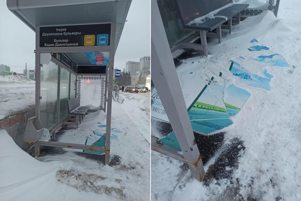 В Уфе вандалы разгромили остановку